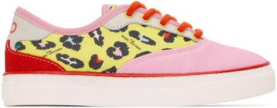Marc Jacobs Kids Pink & Yellow Hawaii Sneakers In 465 Rose