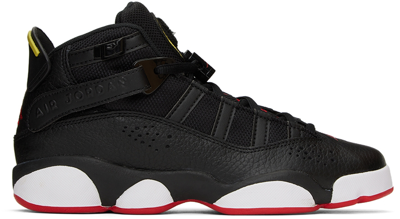 Nike Kids Black & Red Jordan 6 Rings Big Kids Sneakers In Black/university Red