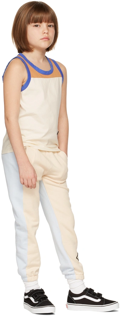 Wynken Kids Off-white & Blue Track Trousers In Plein Air Blue