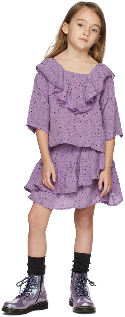 Repose Ams Kids Purple Ruffle Skirt