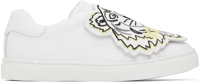 Kenzo Kids White Tiger Sneakers In 10b White