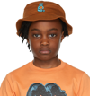 Brain Dead Ssense Exclusive Kids Orange Bear Brain Bucket Hat In Orange