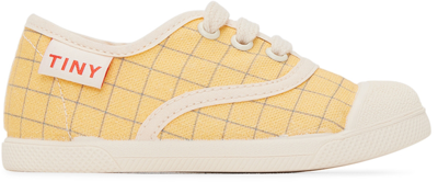 Tiny Cottons Baby Yellow & Blue Grid Sneakers In J45 Canary/ultramari