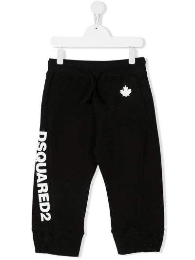 Dsquared2 Logo-print Drawstring-waist Track Trousers In Black