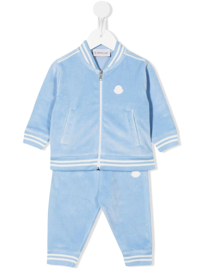 Moncler Babies' Logo-patch Tracksuit Set In Blue