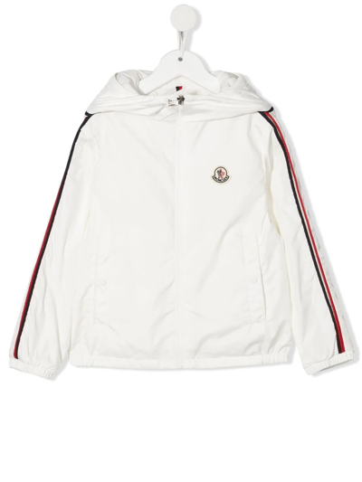 Moncler Kids' Logo-patch Hooded Jacket In White