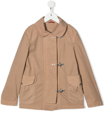 Fay Kids' Long Sleeve Trench Coat In Neutrals