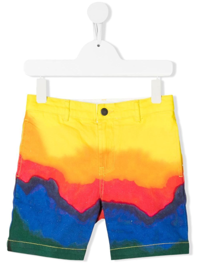 Stella Mccartney Kids' Graphic Print Shorts In Yellow