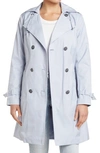 Cole Haan Hooded Double-breasted Trench Coat In Mineral
