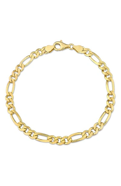 Delmar 18k Gold Plated Figaro Link Chain Bracelet In Yellow