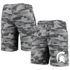 CONCEPTS SPORT CONCEPTS SPORT CHARCOAL/GRAY MICHIGAN STATE SPARTANS CAMO BACKUP TERRY JAM LOUNGE SHORTS