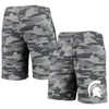 Concepts Sport Men's  Charcoal, Gray Michigan State Spartans Camo Backup Terry Jam Lounge Shorts In Charcoal