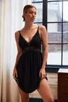 Eberjey Marry Me Mademoiselle Stretch-jersey And Lace Chemise In Black