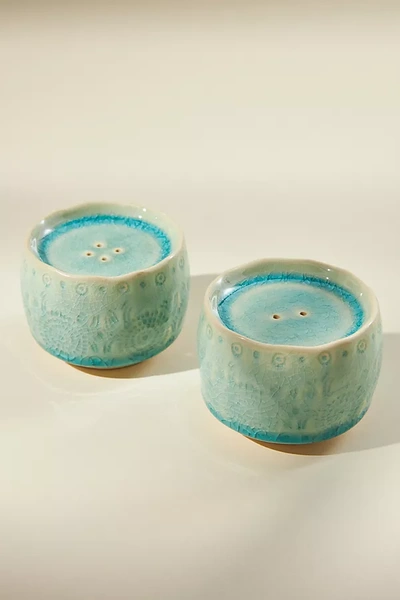 Anthropologie Old Havana Salt & Pepper Shakers In Mint