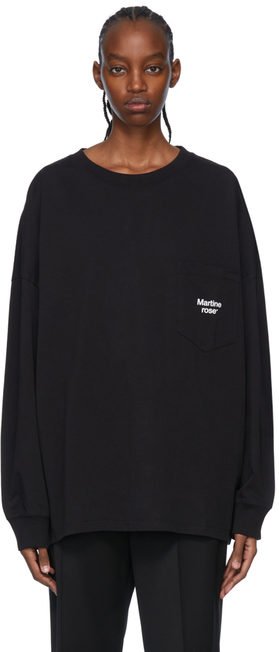 Martine Rose Black Cotton Long Sleeve T-shirt