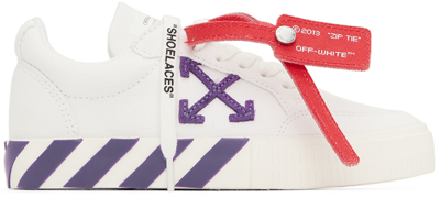 Off-white Kids White & Purple Vulcanized Sneakers In White Purple