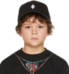 Marcelo Burlon County Of Milan Kids Black Logo Cap In Black White