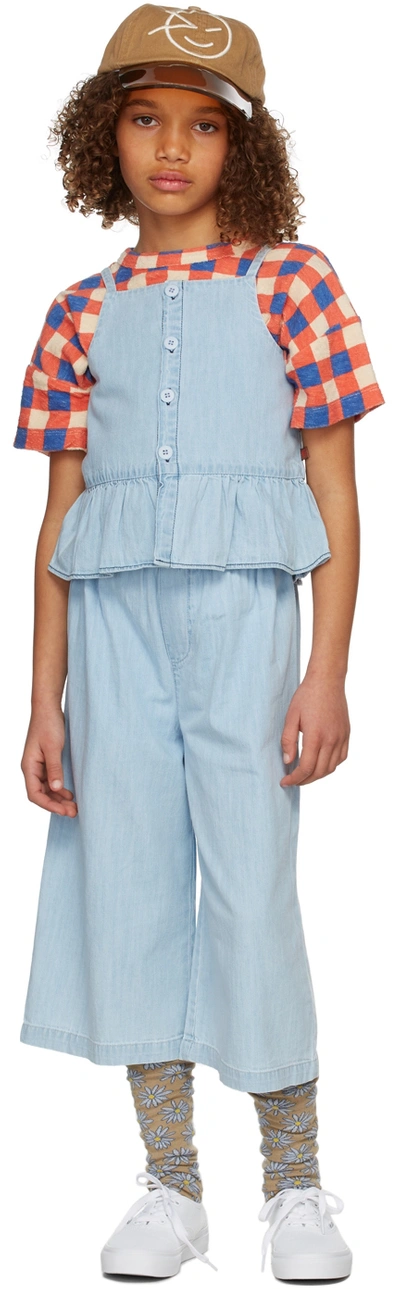 Wynken Kids Blue Dansent Top In Pale Bleached Denim