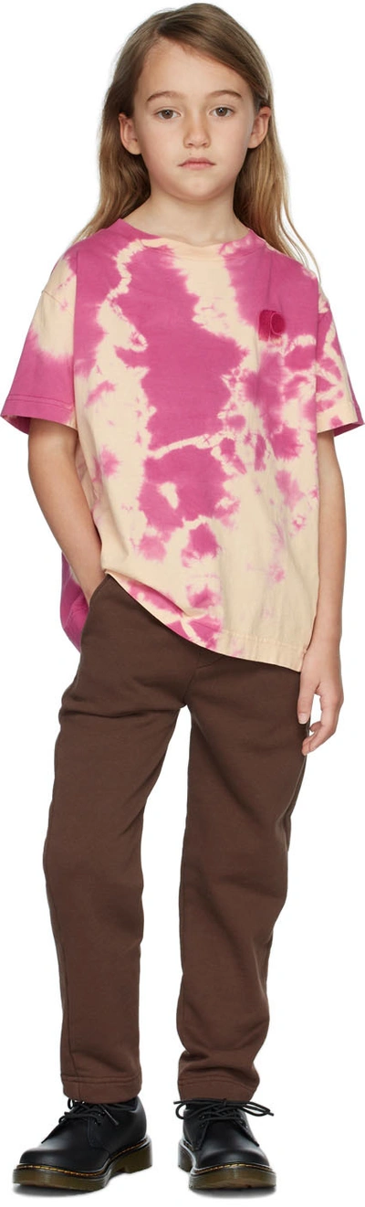 Repose Ams Kids Beige & Pink Marble T-shirt In Pink Pink Sand Marbl