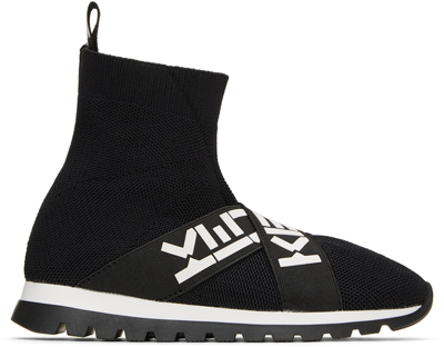 Kenzo Kids Black Sock Sneakers In 09b Black