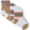 BURBERRY BABY TWO-PACK BEIGE & WHITE ICON STRIPE SOCKS