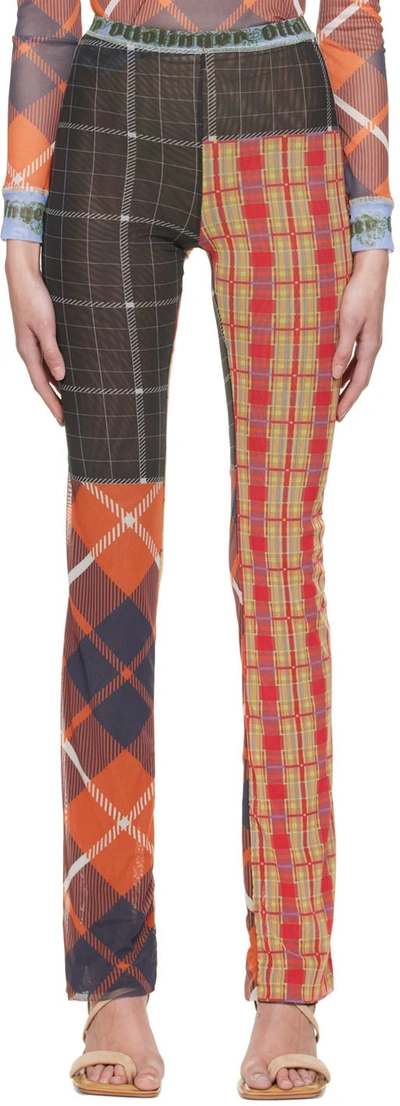 Ottolinger Tartan Contrast-panelled Stretch-mesh Trousers ModeSens