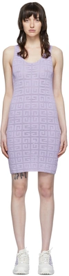Givenchy Sleeveless Monogrammed-knit Minidress In Mauve
