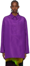 Valentino Oversized Silk-faille Shirt In Purple