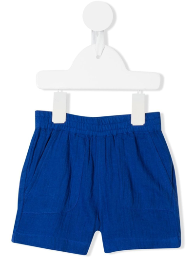 Bonton Babies' Straight-leg Cotton Shorts In Blue