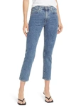 Ag Isabelle High Waist Ankle Straight Leg Jeans In Hybrid