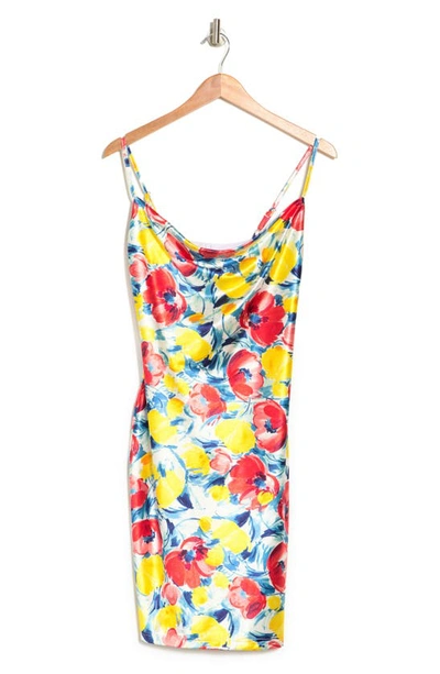 Love By Design Elaine Cowl Neck Spaghetti Strap Top In Paint Me Flowers