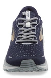 Brooks Ghost 13 Running Shoe In Navy/ Grey/ Gold