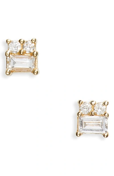 Dana Rebecca Designs Sadie Mini Diamond Stud Earrings In Yellow Gold