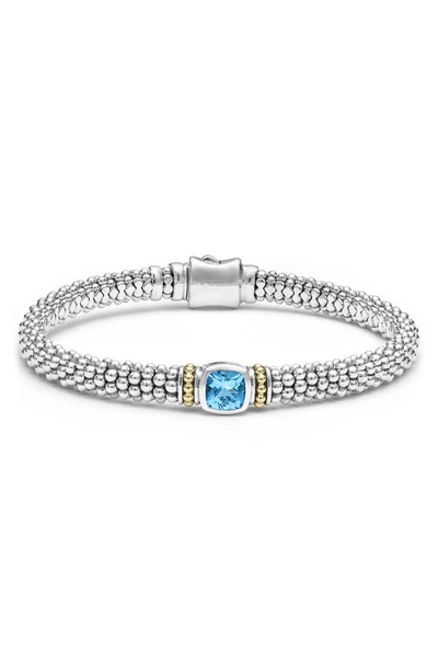 Lagos Swiss Blue Topaz Caviar Bracelet