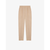 Maje Pilatex Striped Organic-cotton And Linen-blend Trousers In Naturels
