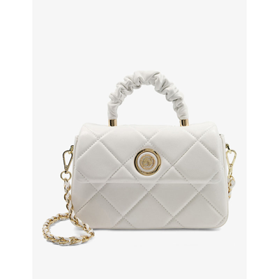 Dune Duchess Medium Quilted Leather Cross-body Bag In White-leather