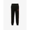 Noon Goons Vice Striped-side Velour Jogging Bottoms In Black