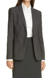 Hugo Boss Jabina Stretch Tropical Wool Jacket In Charcoal