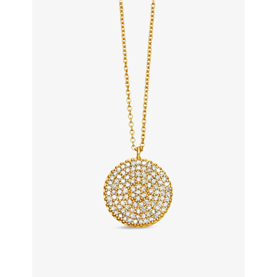 Astley Clarke Icon 14ct Yellow-gold And 0.3ct Round-cut Diamond Pendant Necklace In Yellow Gold