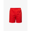 C.p. Company Chrome Logo-patch Swim Shorts In Fiery Red