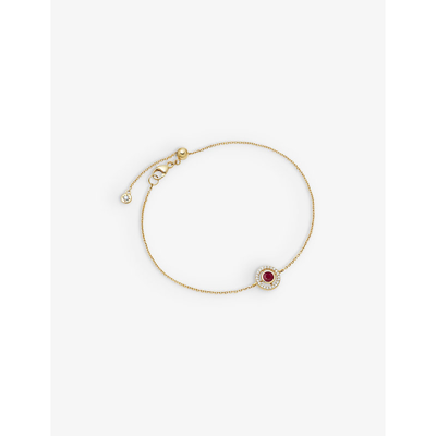 Astley Clarke 14ct Gold Mini Icon Aura Ruby And Diamond Bracelet