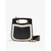 Soeur Cheri Leather And Canvas Tote Bag In Beige/black