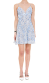 Giovanni Bedin Printed Silk Crêpe De Chine Mini Dress In White,blue