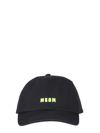 Msgm Logo Baseball Cap In Nero