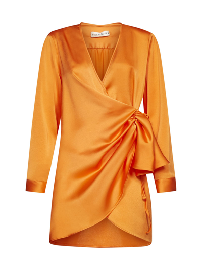 Nineminutes The Venus Satin Mini Dress In Orange