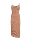 The Andamane Irina Dress In Powder Viscose In Skin
