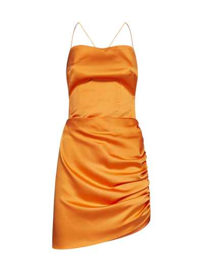 Nineminutes The Tomi Satin Mini Dress In Orange