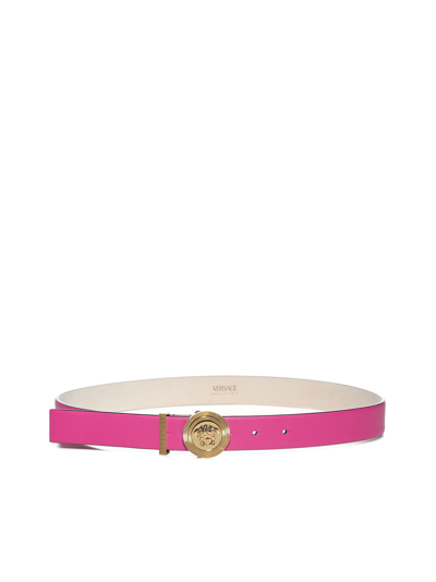 Versace Medusa Biggie Belt, Female, Fuchsia, 105 Cm In Cerise-oro