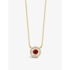 Astley Clarke Mini Aura Icon 14ct Recycled Yellow Gold, Ruby And Diamond Pavê Necklace In 14ct Yellow Gold