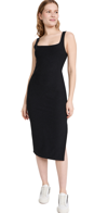 Beyond Yoga Womens Side Slit Polyester Midi Dress In Darkest Night